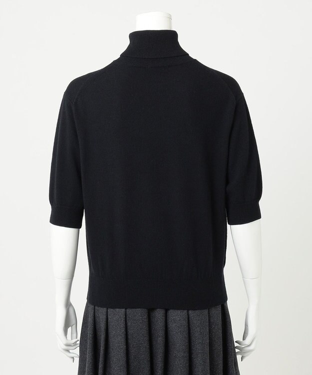 23区 S 【R(アール)】ウールカシミヤ 5分袖 タートルネックニット ブラック系