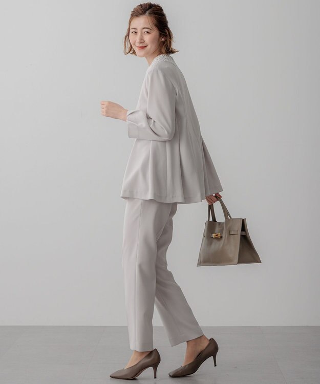 23区 L 【VERYコラボ】トリアセダブルジョーゼット レース襟 ブラウス ベージュ系