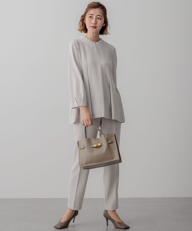 23区 L 【VERYコラボ】トリアセダブルジョーゼット レース襟 ブラウス ベージュ系