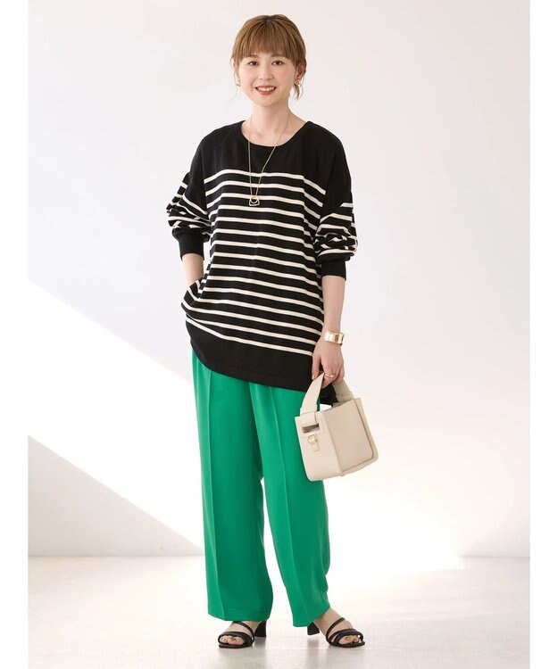 AMERICAN HOLIC パネルボーダーニットチュニック Black