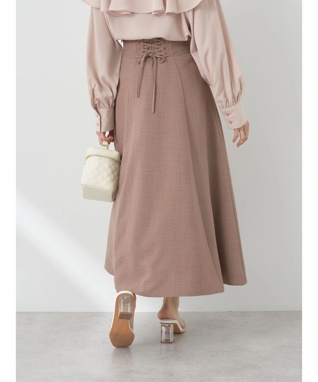 earth music&ecology バックレースアップスカート Mocha