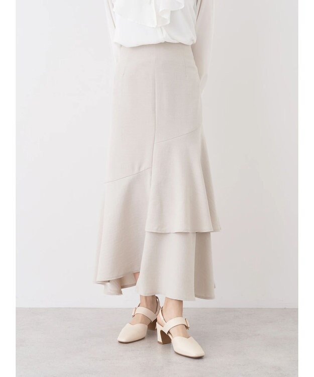 earth music&ecology アシンメトリーイレヘムスカート Beige