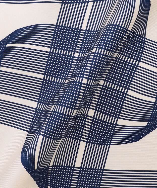 GOTAIRIKU 首にも巻ける【2WAY/日本製】シルク100% ポケットチーフ（幾何学柄） ネイビー系8