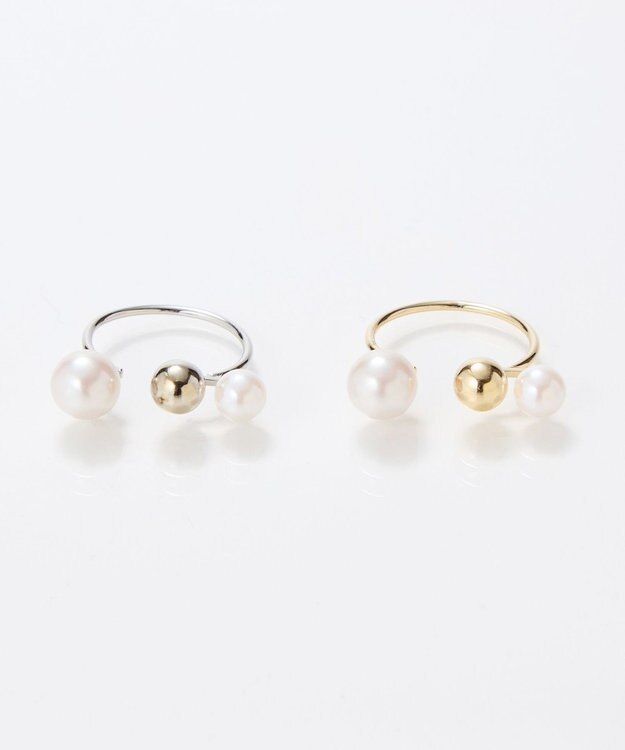 Phoebe 【金属アレルギー対応】ミックスドットリング　シルバー/ニッケルフリー/パール シルバー