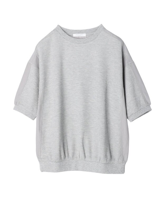 Green Parks ワッフル布帛ドッキングプルオーバー Gray Mixture