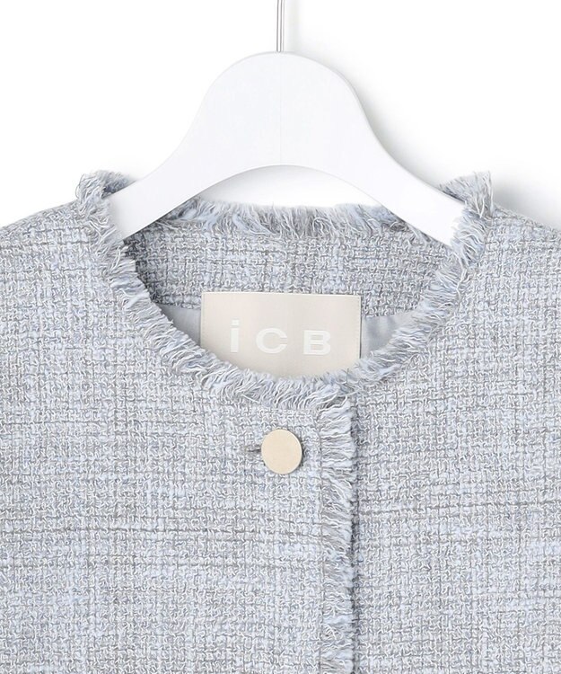 先行予約・洗える】ライトブッチャーツイード ノーカラー