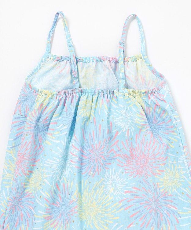ANY KIDS 【簡単着付け】2WAY セパレート浴衣セット サックスブルー×花火