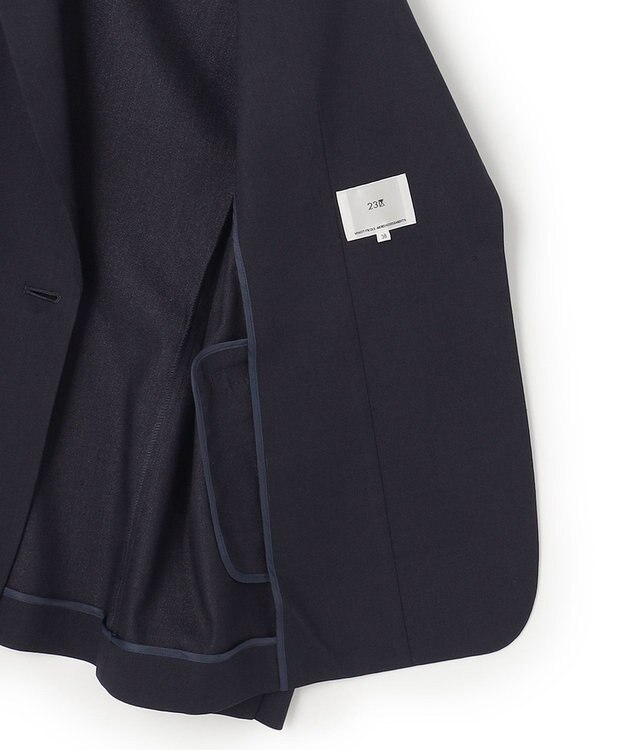 23区 【セットアップ対応/洗える】アイアスマットストレッチ テーラード ジャケット ネイビー系