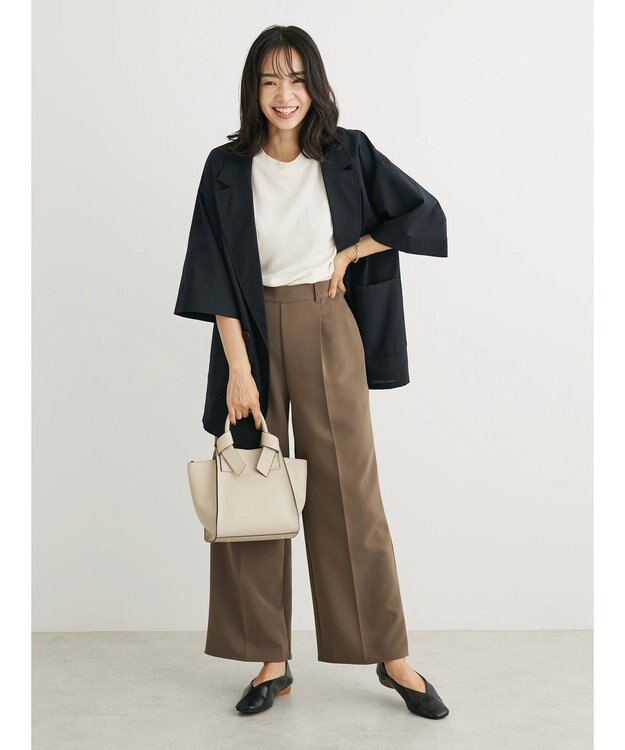 Green Parks きれいシルエットワイドパンツ Khaki