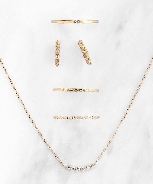 TOCCA 【WEB限定】FRILL DIAMOND NECKLACE K10 ダイヤモンド ネックレス ゴールド系