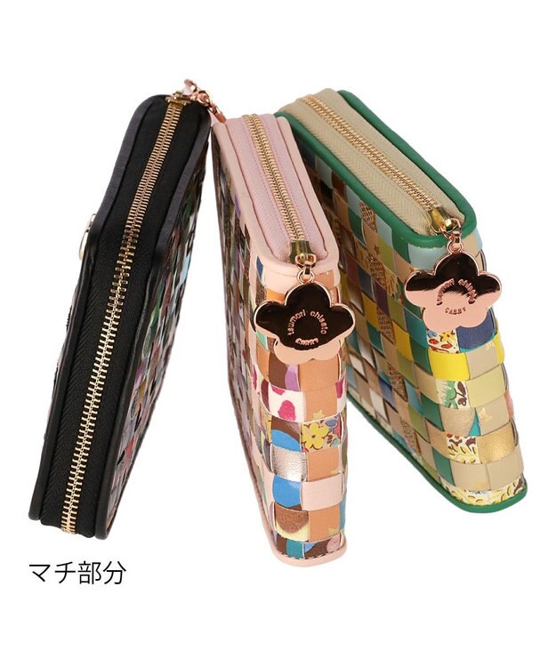 tsumori chisato CARRY エポネコメッシュ ラウンドファスナー2つ折り財布 ピンク