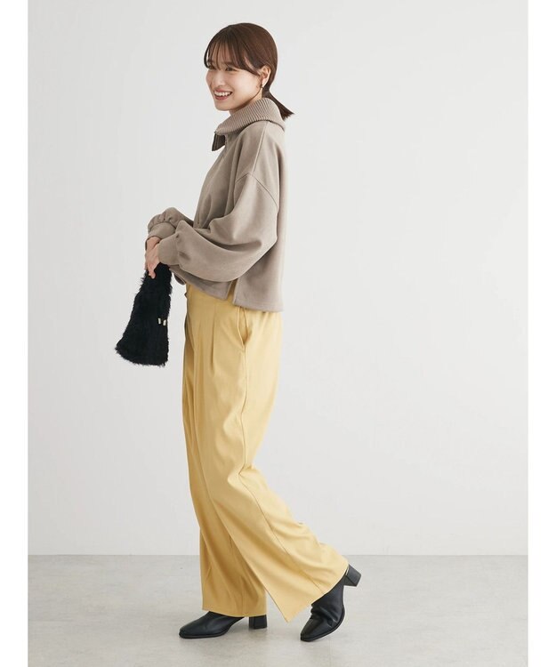 Green Parks ・Ｐｅｔｉｔ　Ｆｌｅｕｒ　ハイウエストワイドパンツ Yellow