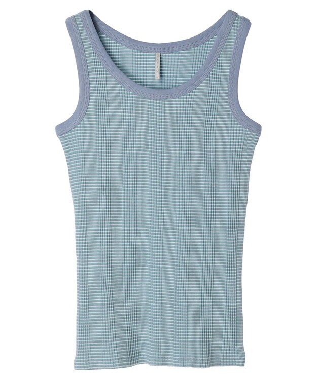 AMERICAN HOLIC 針抜きテレコボーダータンクトップ Blue