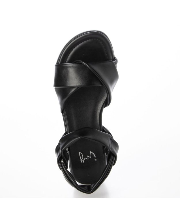 ing <ing>「もちっと新感覚」ソフトストレッチサンダル ブラック