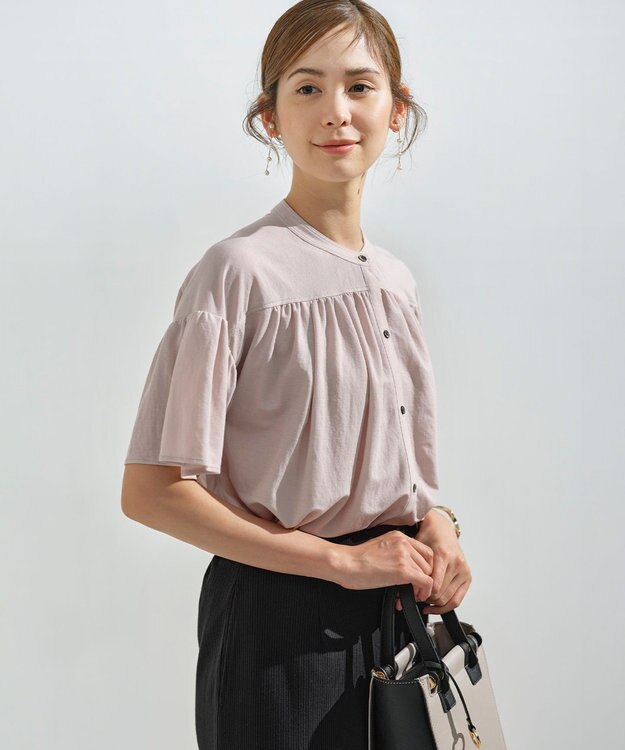 組曲 L 【速乾】ドライタッチ フレア袖トップス ピンクグレージュ系