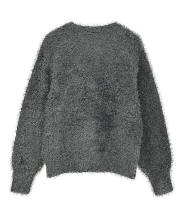 Green Parks シャギーＶネックカーディガン Gray