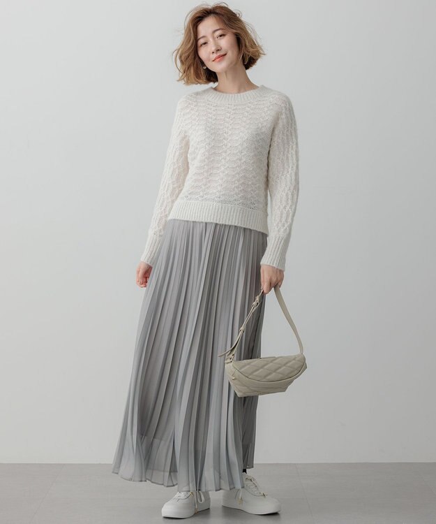 23区 【洗える】スパングル ドルマンスリーブ ニット ホワイト系