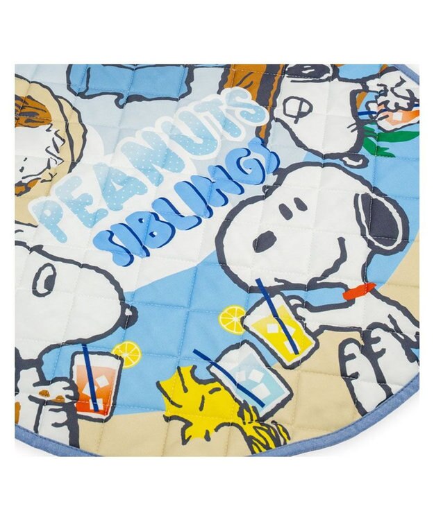 PET PARADISE スヌーピー クールマット 丸 《サマーバケーション柄》 Ｍ ブルー