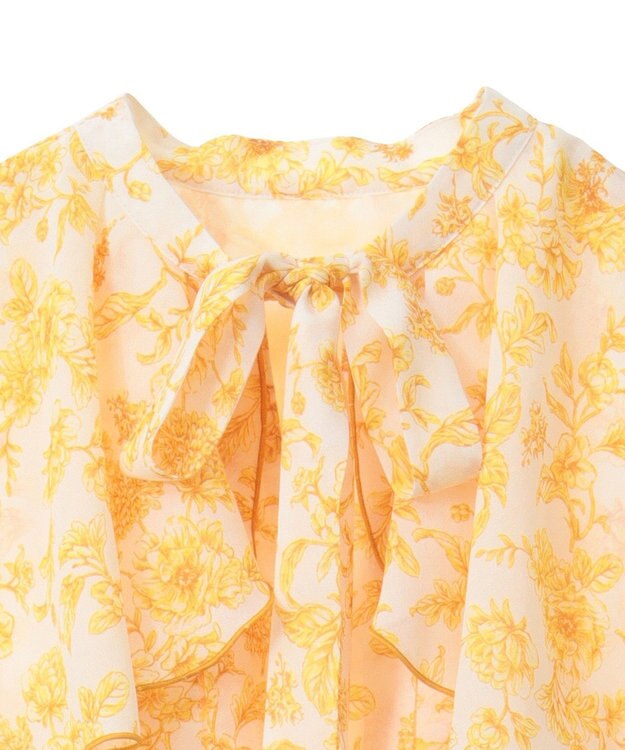 Green Parks ｄａｚｚｌｉｎ　フレンチスリーブ花柄ワンピース Yellow