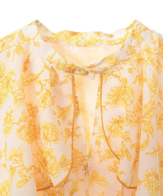 Green Parks ｄａｚｚｌｉｎ　フレンチスリーブ花柄ワンピース Yellow