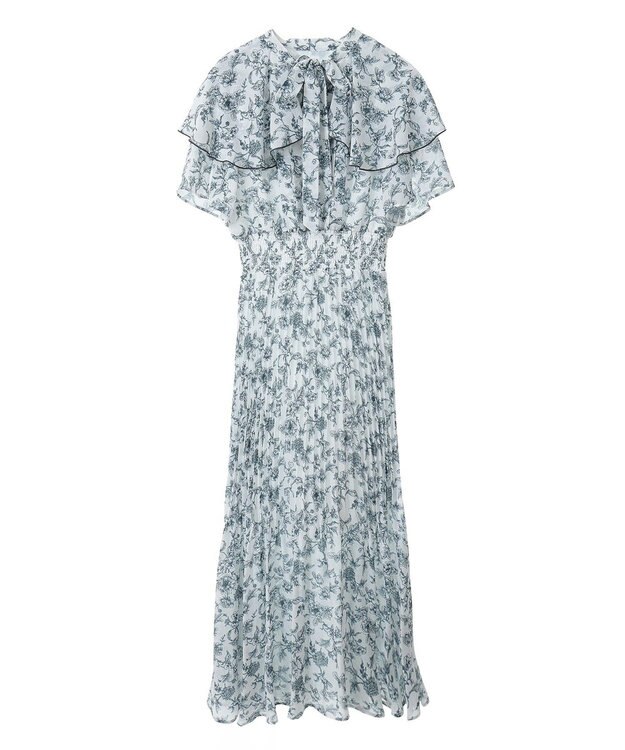 Green Parks ｄａｚｚｌｉｎ　フレンチスリーブ花柄ワンピース Off White