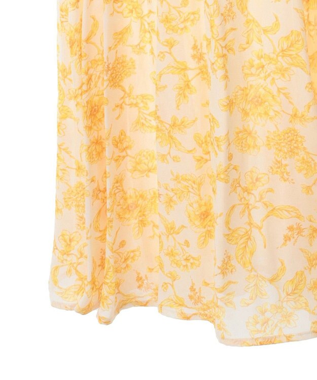 Green Parks ｄａｚｚｌｉｎ　フレンチスリーブ花柄ワンピース Yellow