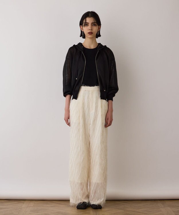 GRACE CONTINENTAL シアーニットパーカー ブラック