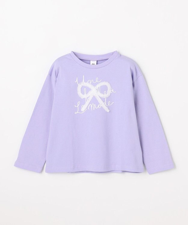 ANY KIDS 【綿100%】リボンアソート 長袖Tシャツ ラベンダー