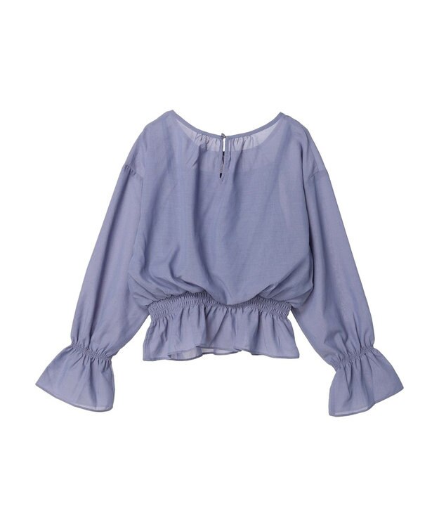 earth music&ecology シャーリングシアーブラウス Blue