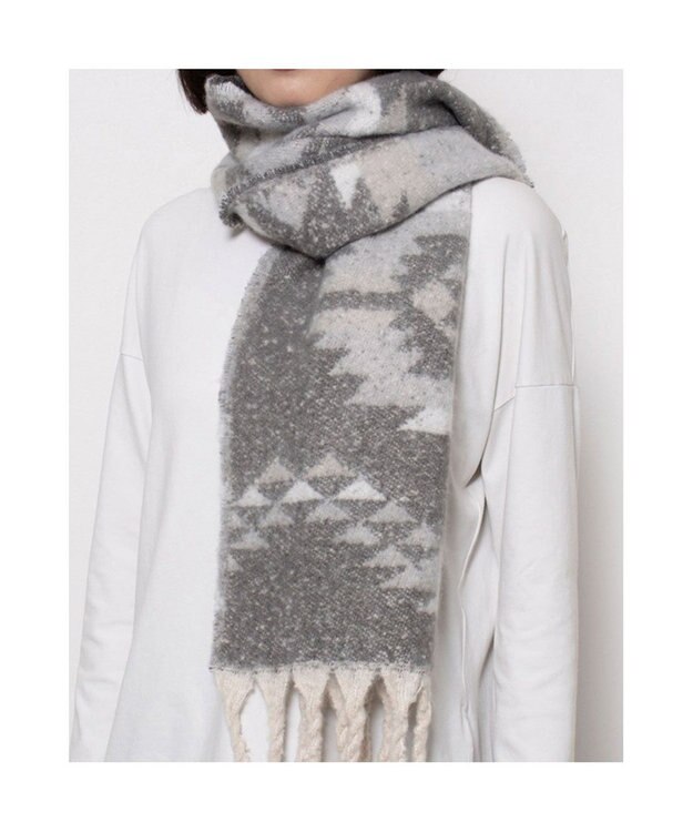 UNBILLION カシュネ cache nez / リサイクルポリオルテガ柄ジャカードストール GY
