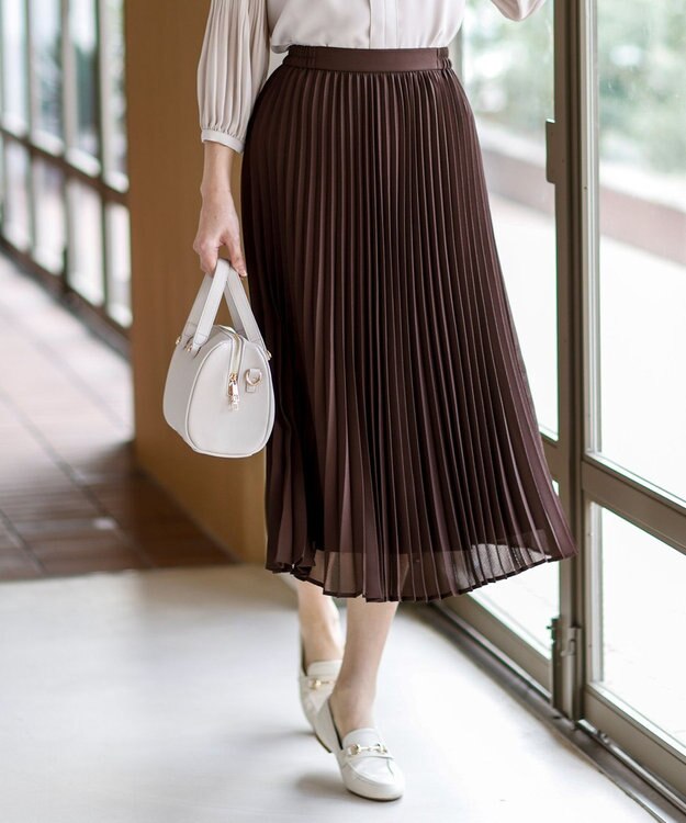 ANY SIS S エアリープリーツ スカート ブラウン