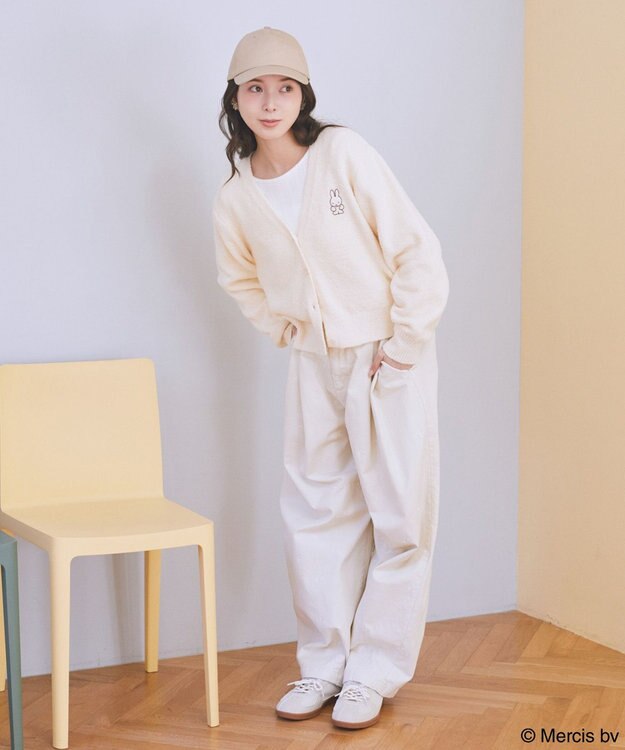 earth music&ecology 【予約】miffy/earth モコモコカーディガン クリーム