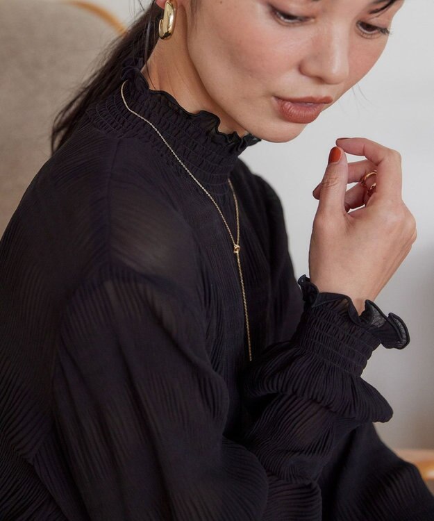 AMERICAN HOLIC マジョリカプリーツハイネックブラウス Black