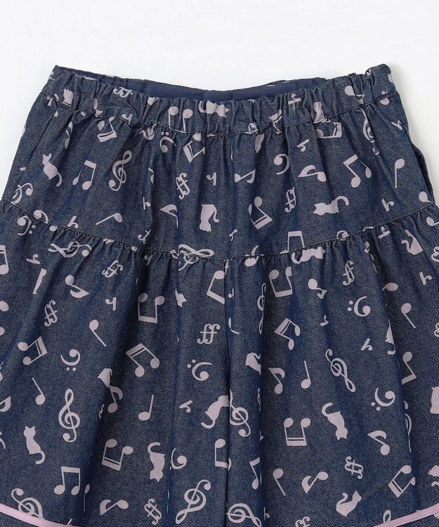 ANY KIDS 音符総柄キュロット デニム