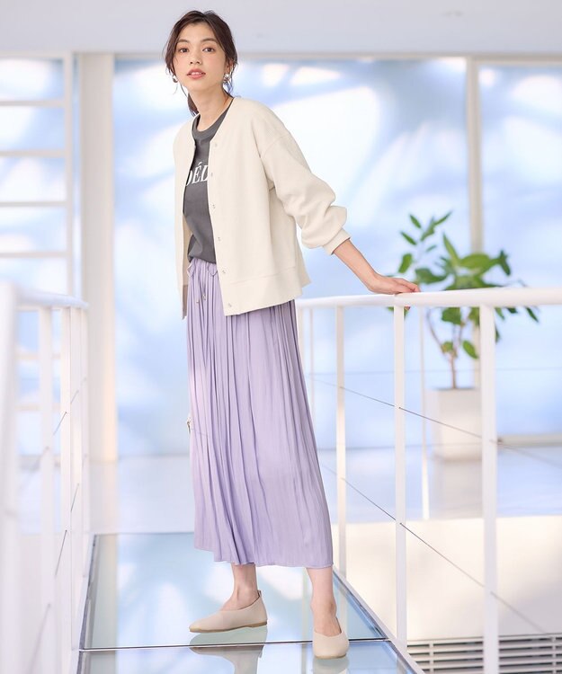 ANY リングドットボタンカーディガン ベージュ