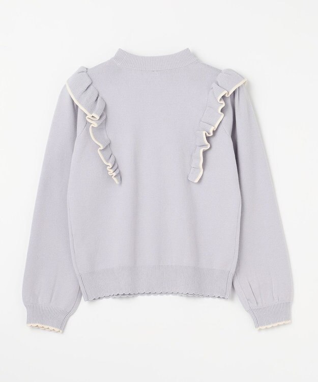 ANY KIDS 肩フリル しあわせタッチ ニット サックスブルー