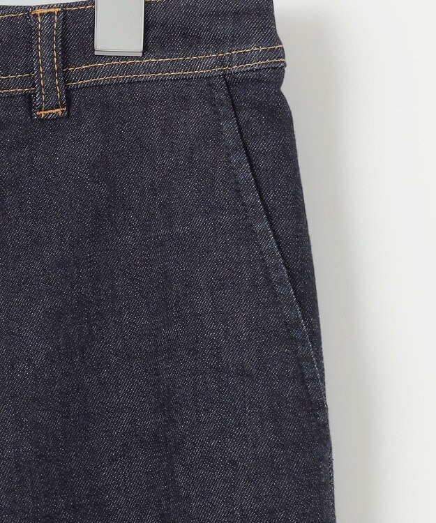 J.PRESS LADIES L 【洗える】 10oz Stretch Denim セミワイド パンツ ネイビー系