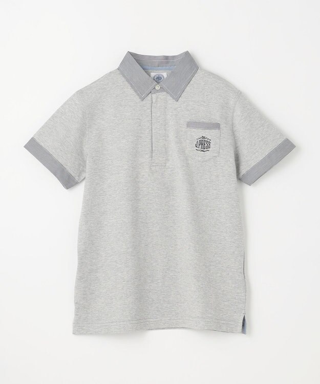 J.PRESS KIDS 【140-170cm】チェックカラー 半袖ポロシャツ グレー系