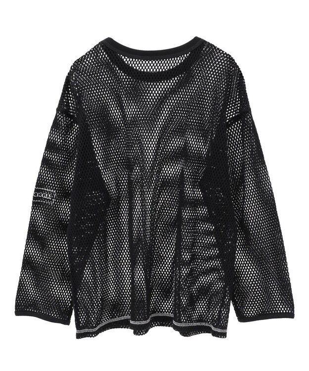 AMERICAN HOLIC 【WEB限定】ランダムロゴメッシュロングTシャツ/チュニック Black