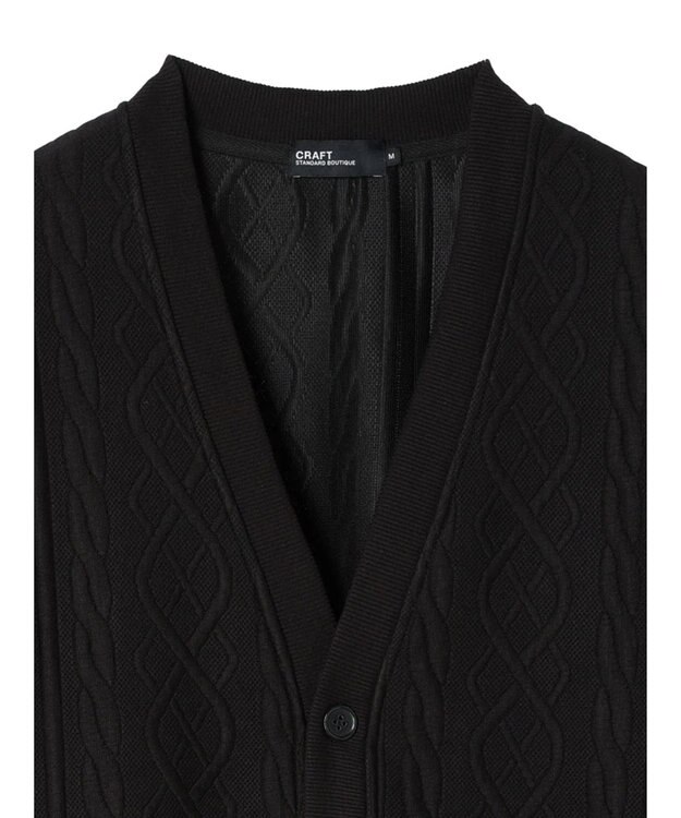 CRAFT STANDARD BOUTIQUE ケーブル柄カットカーディガン1 Black
