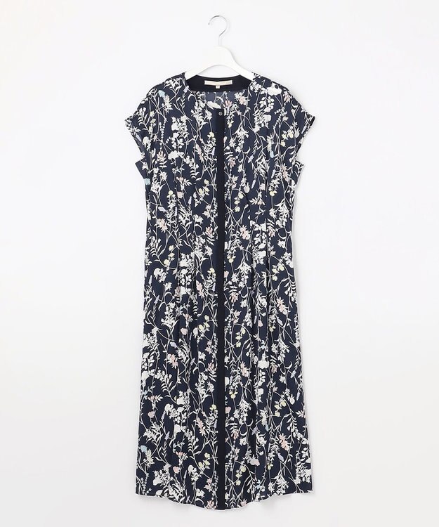 自由区 S 【ご好評につき追加生産・新色追加】ハーバルフロープリント ワンピース ネイビー系4