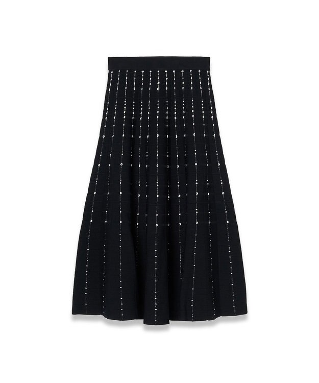 JOSEPH 【洗える】フラグメントストライプ 　スカート Black/Ivory