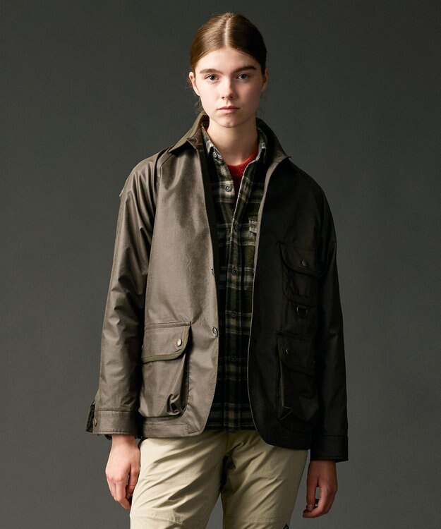 JOSEPH ABBOUD MOUNTAIN 【ストレッチ】ヴィンテージワックスストレッチアウトドア ブルゾン カーキ系