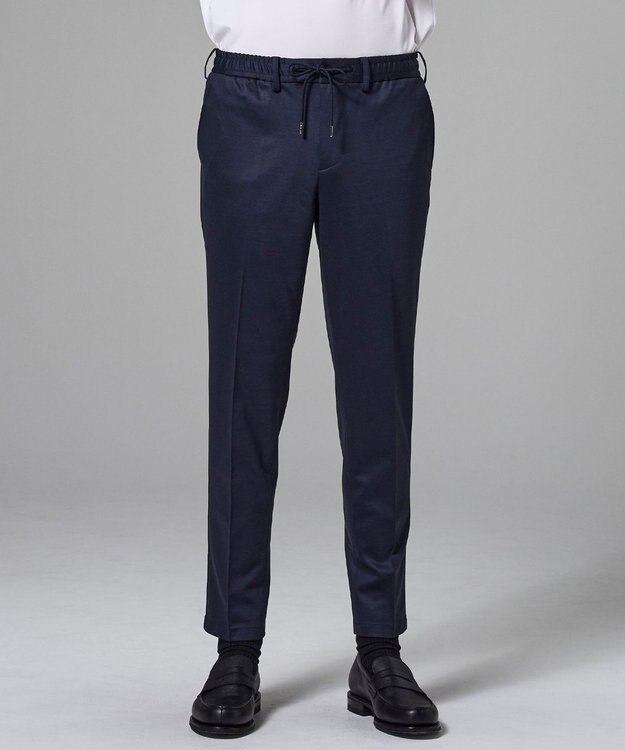 JOSEPH HOMME スプリングウールジャージー ドロスト付きテーパードパンツ / PEGG CONVERTIBLE ネイビー系