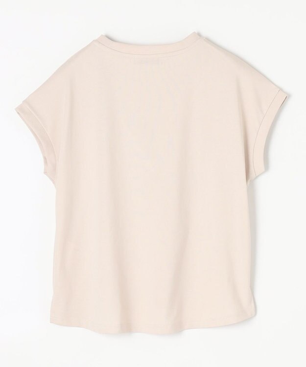 ANY グリッタープリントロゴＴシャツ ベージュ