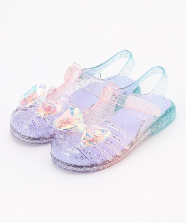 ANY KIDS キラキラジェリーサンダル レインボー