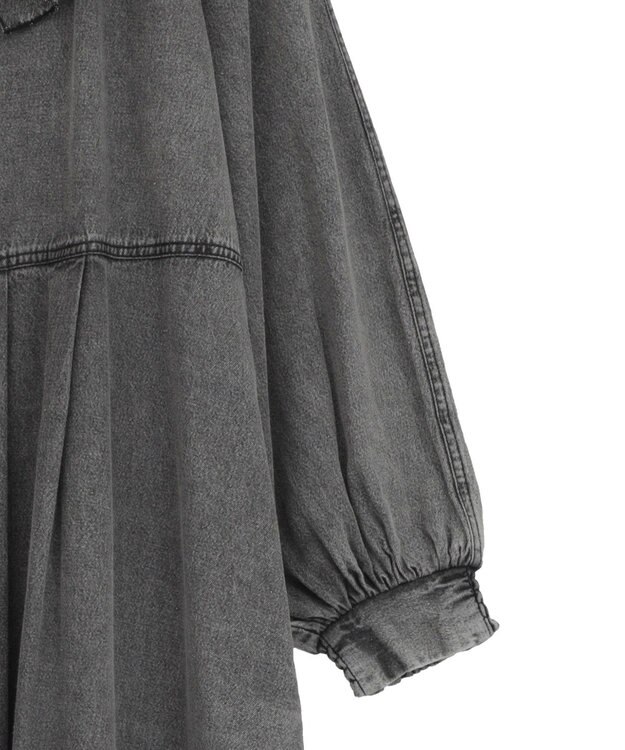 Green Parks ■ESCAR デニムラッフルカラーワンピース Gray