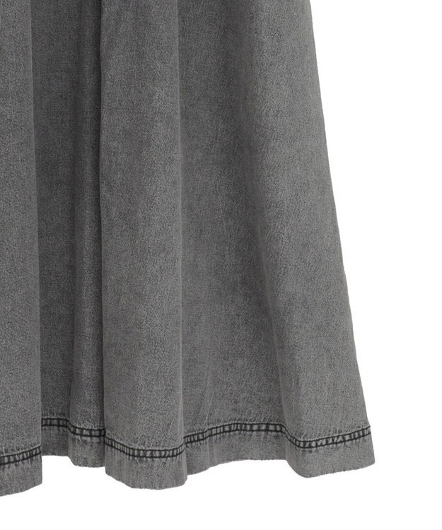 Green Parks ■ESCAR デニムラッフルカラーワンピース Gray