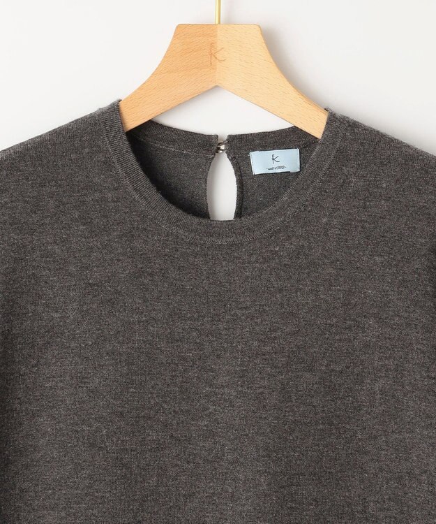 組曲 S 袖フリルニット ワンピース グレー系