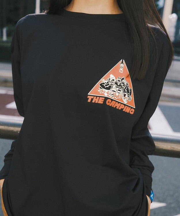 SHARE PARK LADIES 【UNISEX】UVカット アートコラボロングTシャツ〈CAMP〉（S・Mサイズ） ブラック